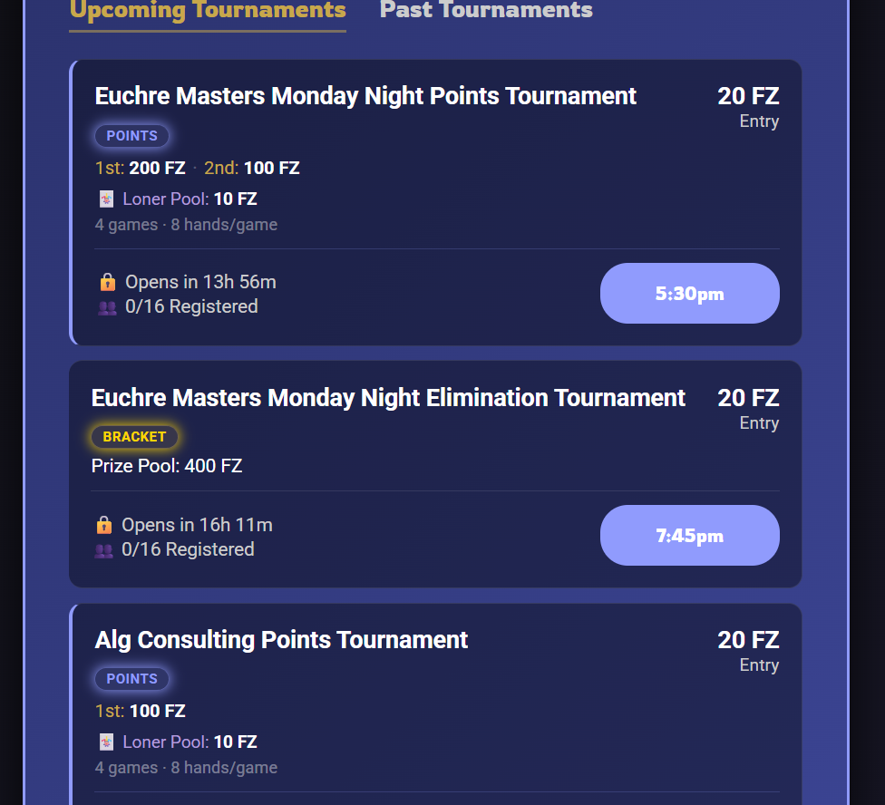 Points and Bracket Tournament Formats